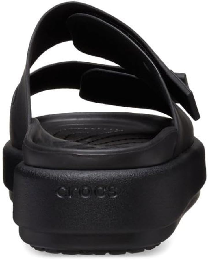 Amazon.com | Crocs Brooklyn Luxe Sandal Black/Black 8 M | Slides